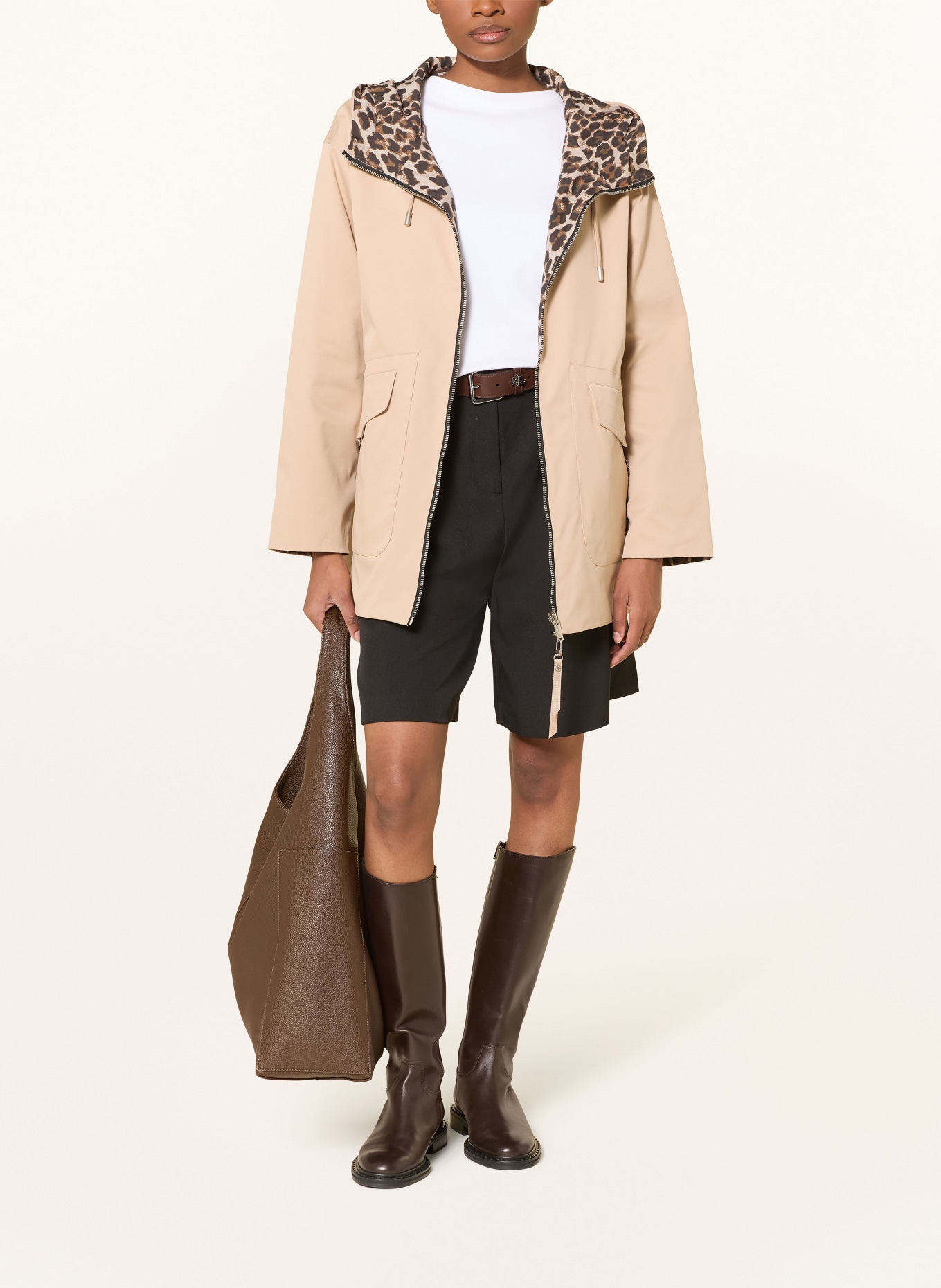 RINO & PELLE Oboustranná bunda FAYLINN: BÉŽOVÁ / HNĚDÁ / ČERNÁ