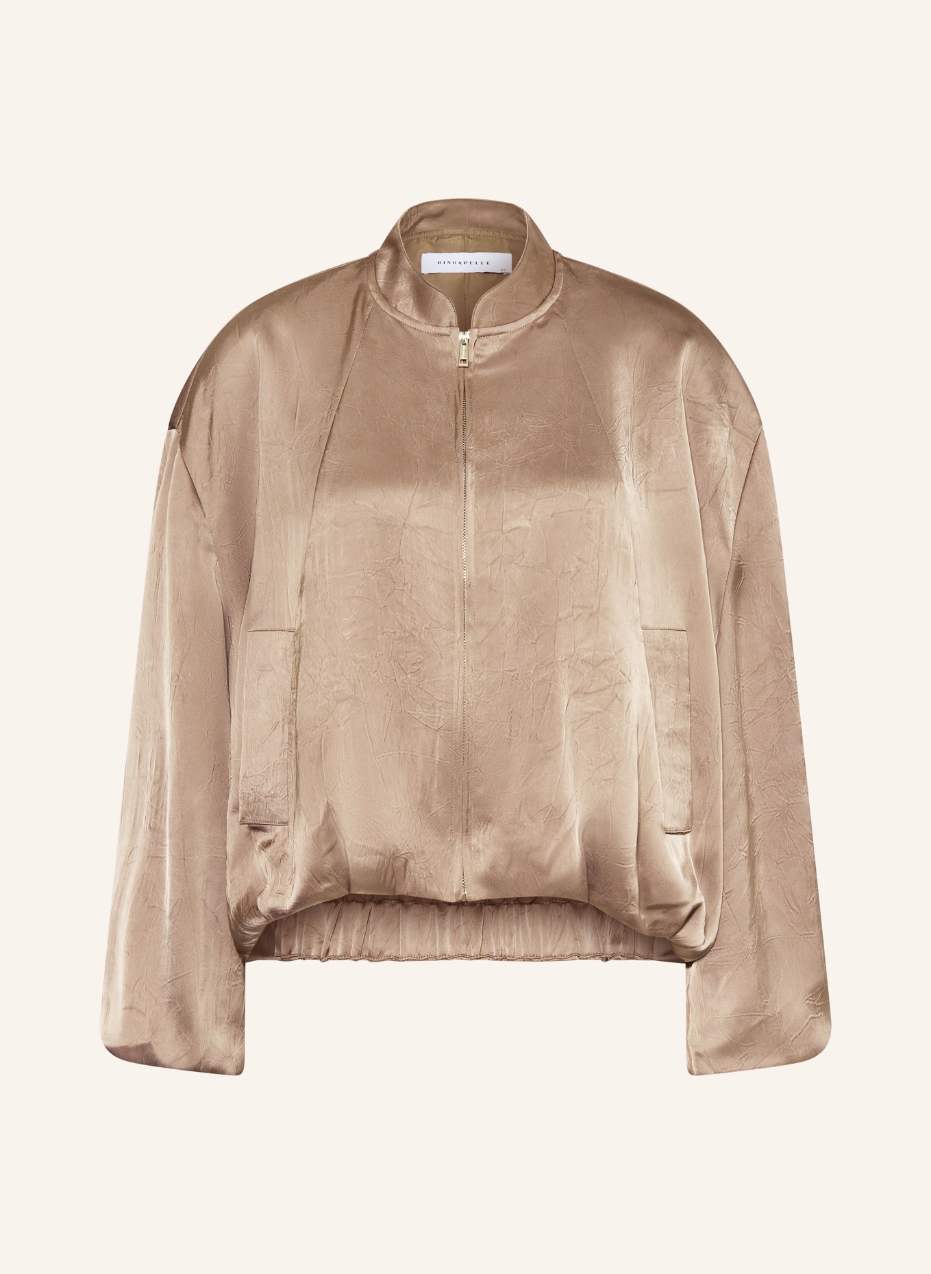 RINO & PELLE FLORE satin blouson: TAUPE