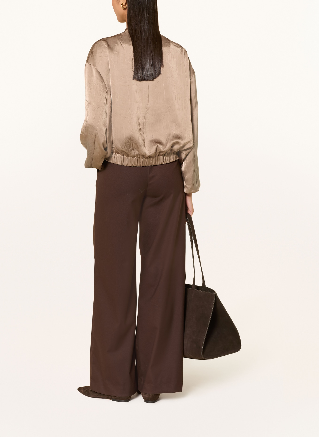 RINO & PELLE FLORE satin blouson: TAUPE