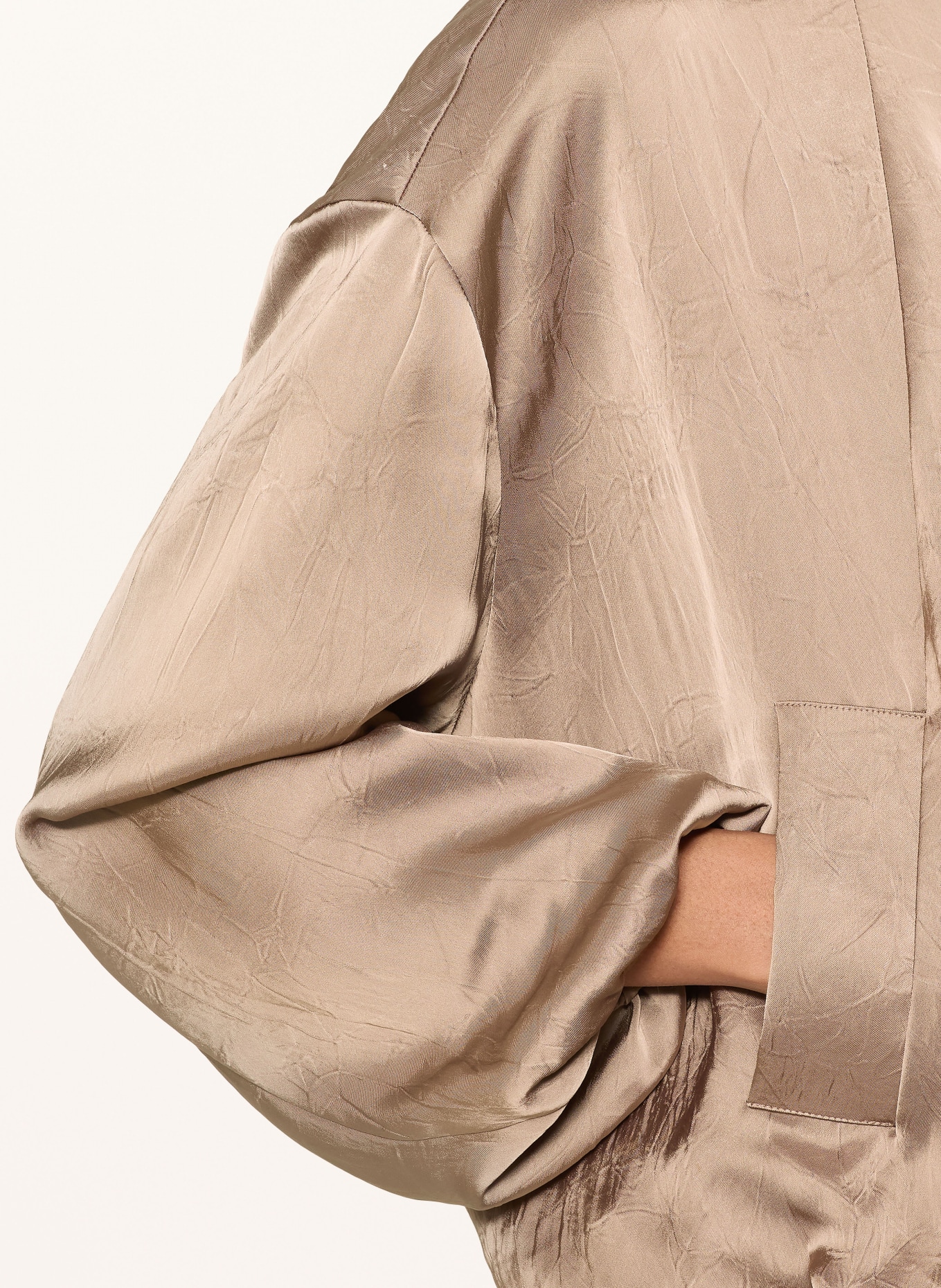 RINO & PELLE FLORE satin blouson: TAUPE