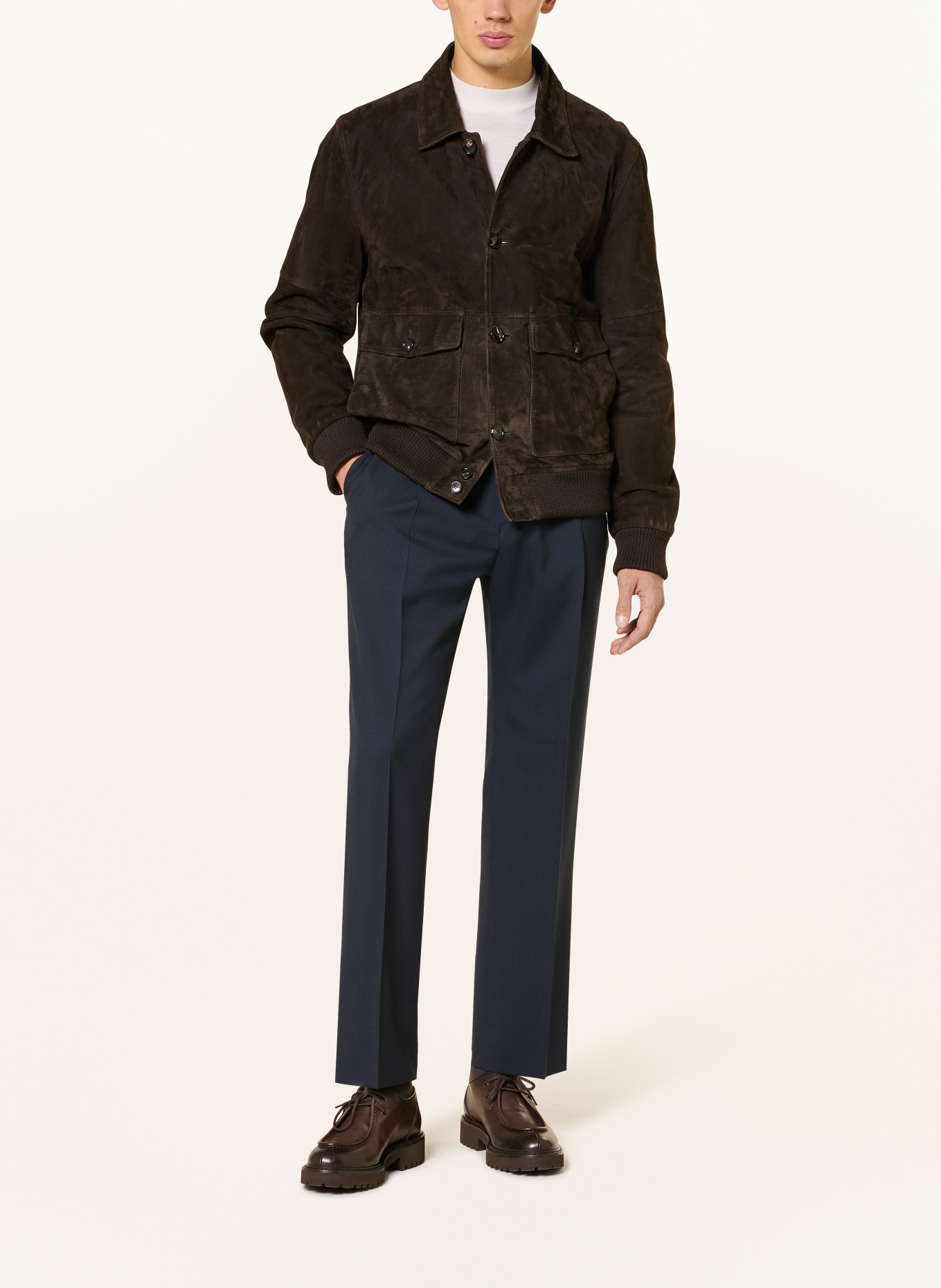 windsor. FRANCOS Regular Fit Chinos: DARK BLUE