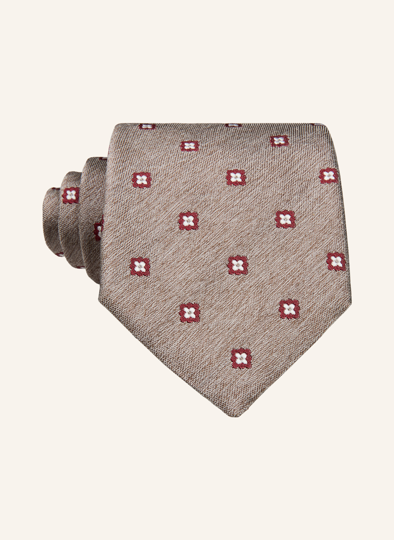 windsor. necktie: TAUPE / CREAM / DARK RED