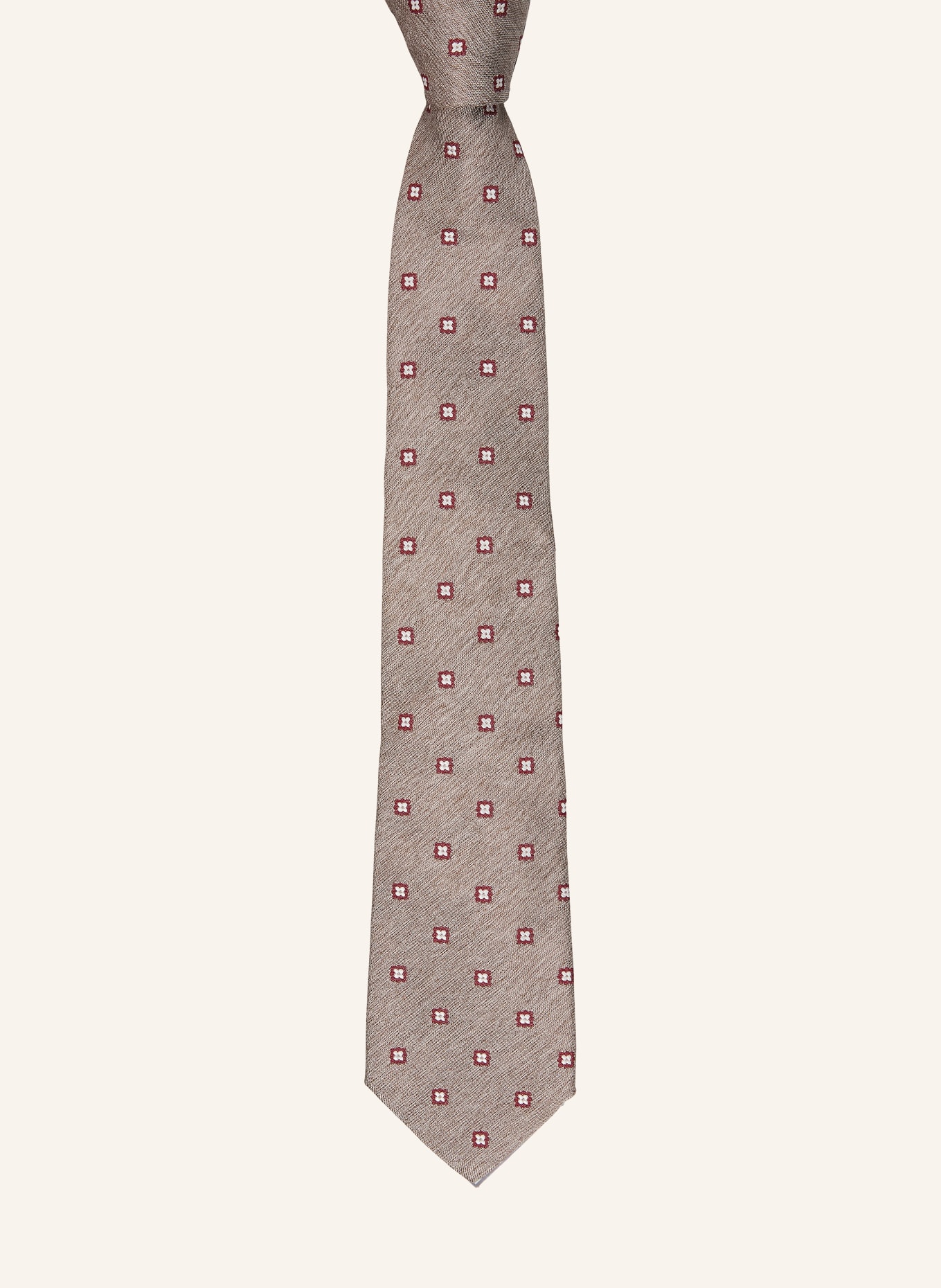 windsor. necktie: TAUPE / CREAM / DARK RED