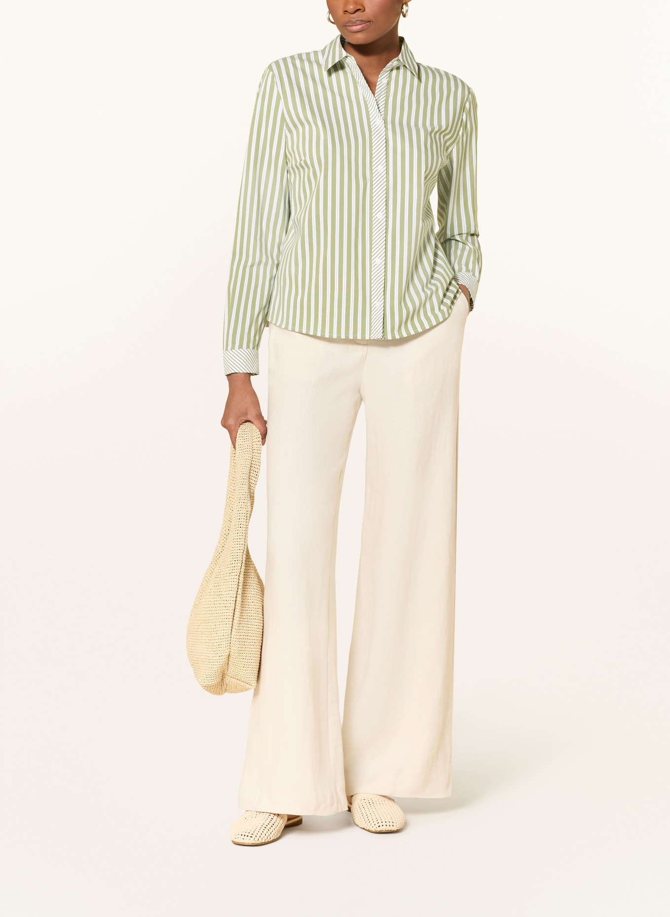 MORE & MORE koszula: ZIELONY / BIAŁY