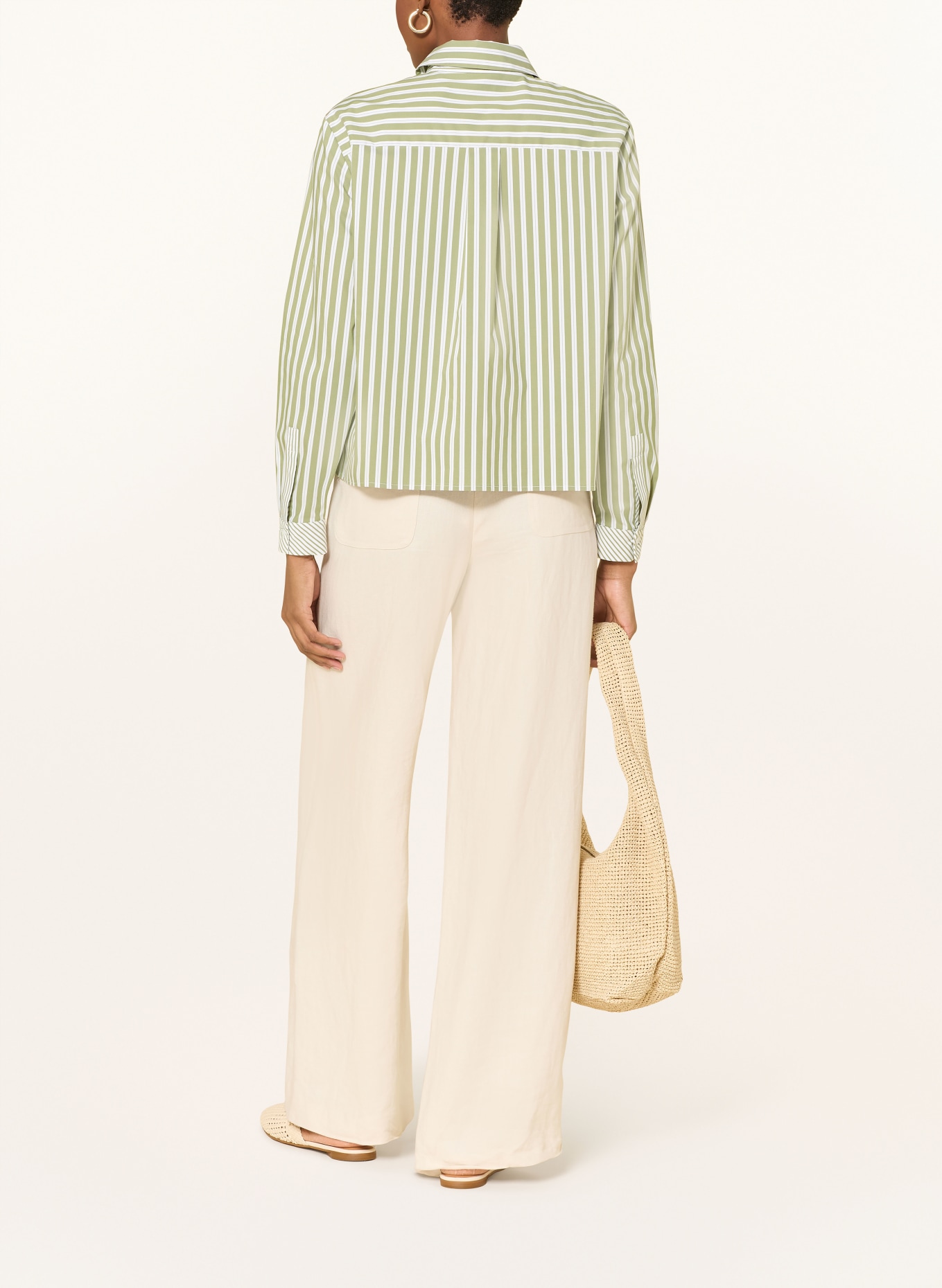 MORE & MORE koszula: ZIELONY / BIAŁY