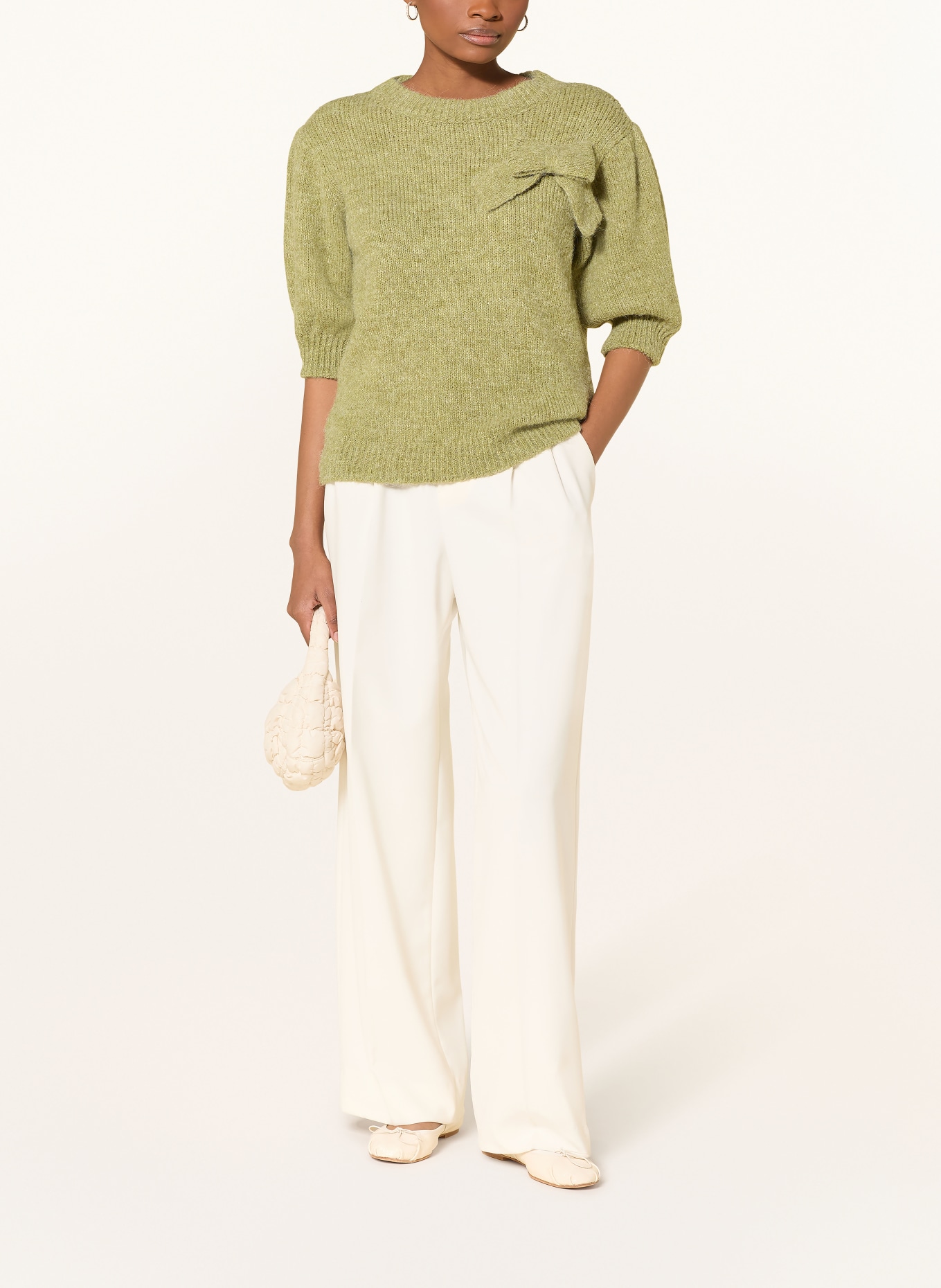 MORE & MORE Pullover mit 3/4-Arm: GRÜN