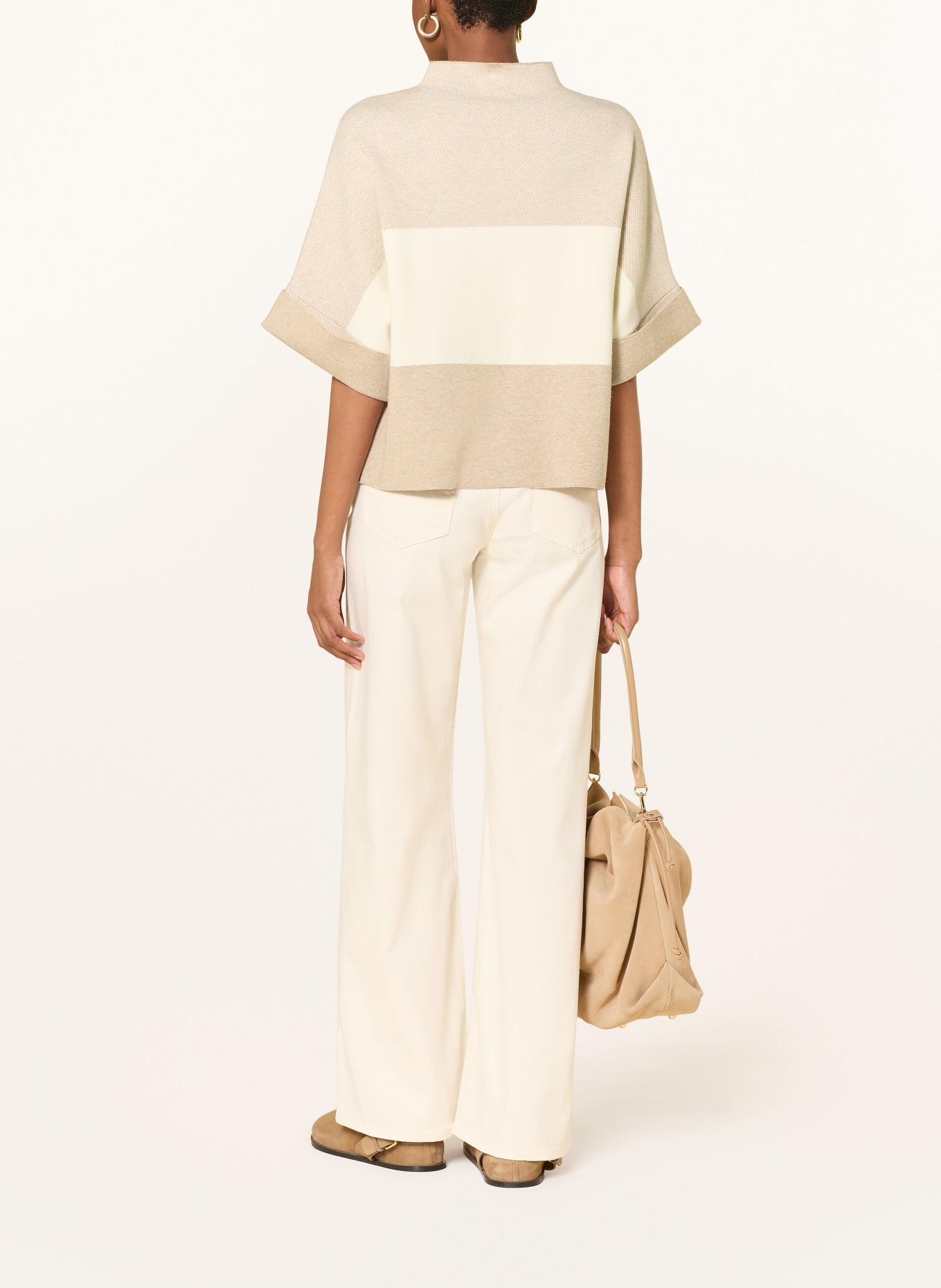 MORE & MORE Strickshirt: HELLBRAUN / CREME