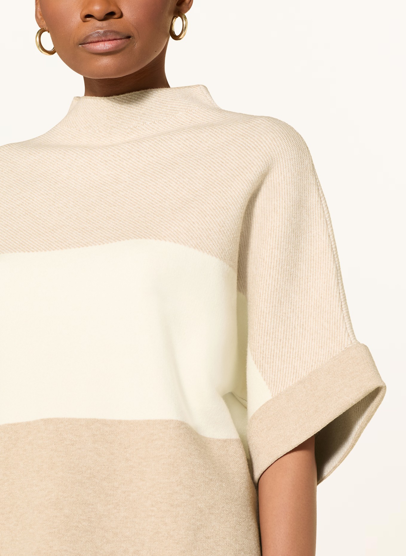 MORE & MORE Strickshirt: HELLBRAUN / CREME