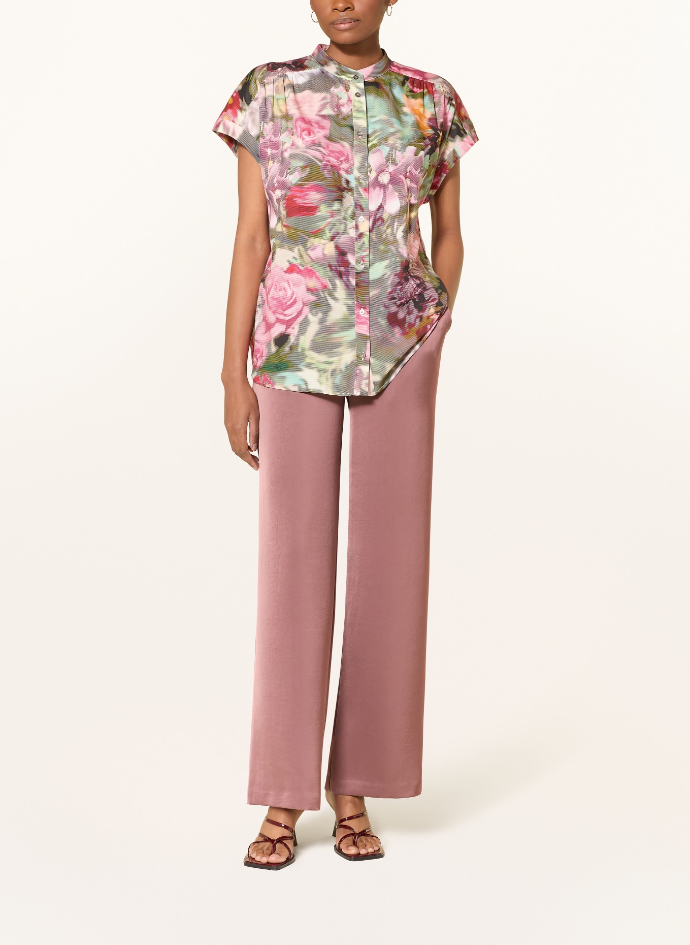 MORE & MORE Bluse: FUCHSIA / LILA / DUNKELGRÜN