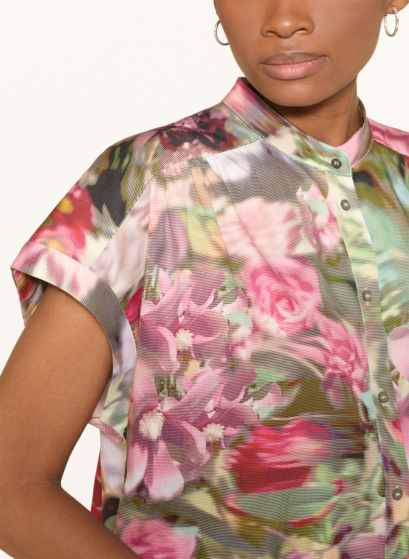 MORE & MORE Bluse: FUCHSIA / LILA / DUNKELGRÜN