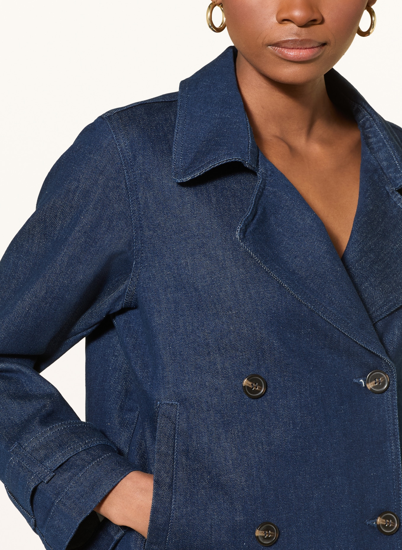 MORE & MORE Jeansjacke: DUNKELBLAU