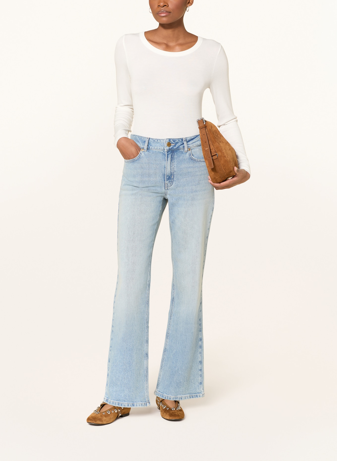 MORE & MORE Koszulka z długim rękawem: KREMOWY