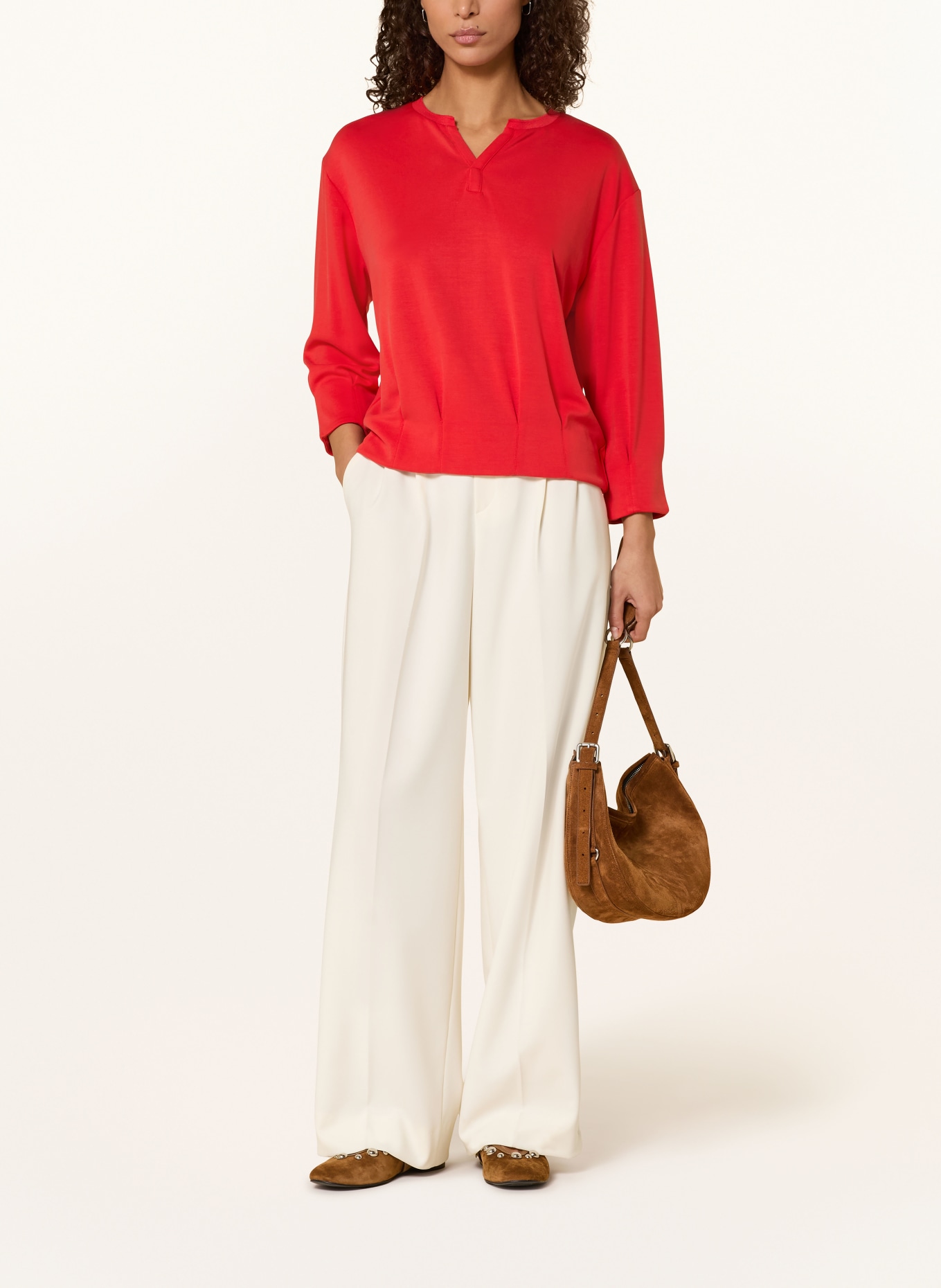 MORE & MORE Sweatshirt with 3/4 sleeves: RED