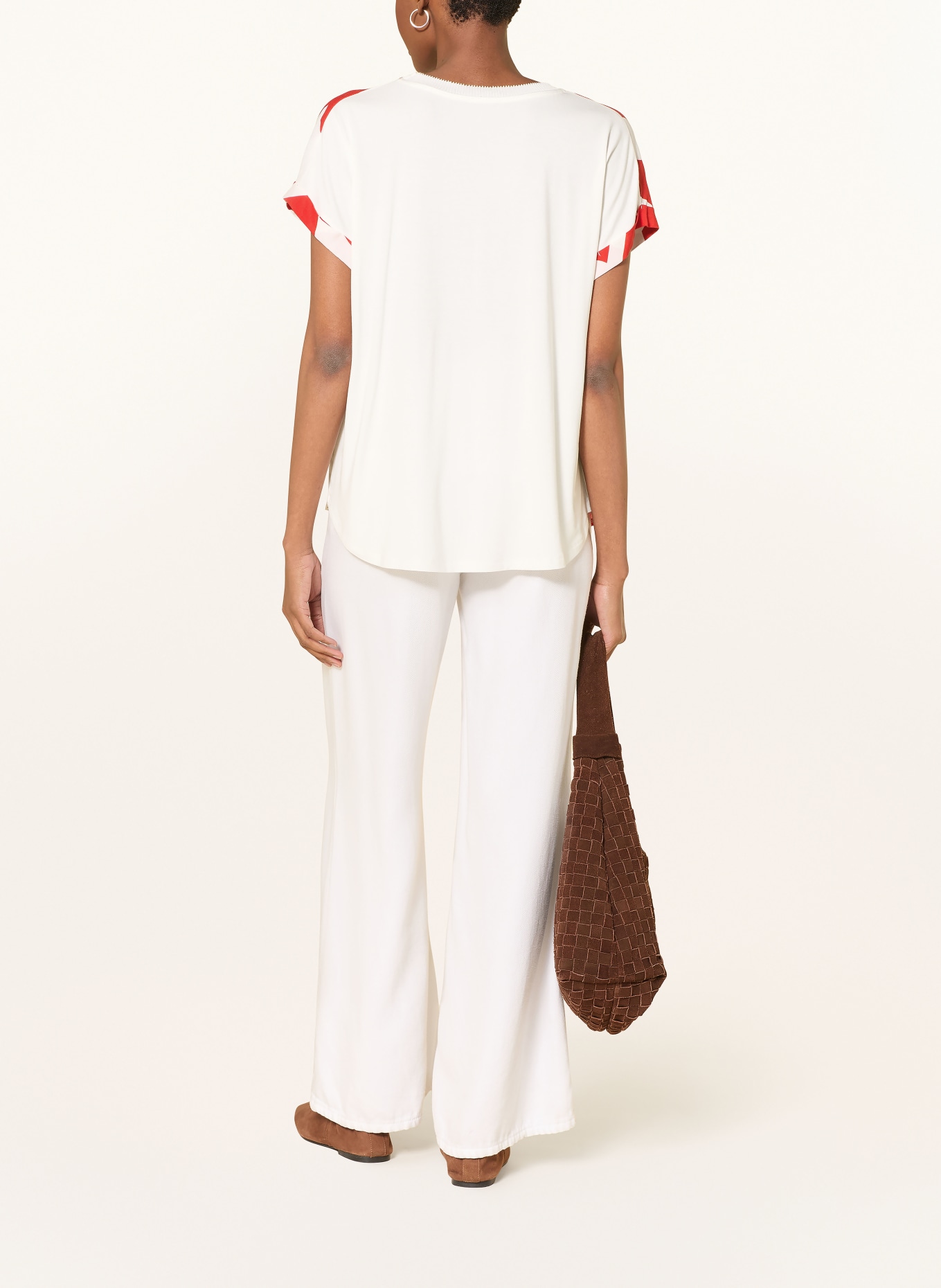 MORE & MORE Blusenshirt: ROT / CREME