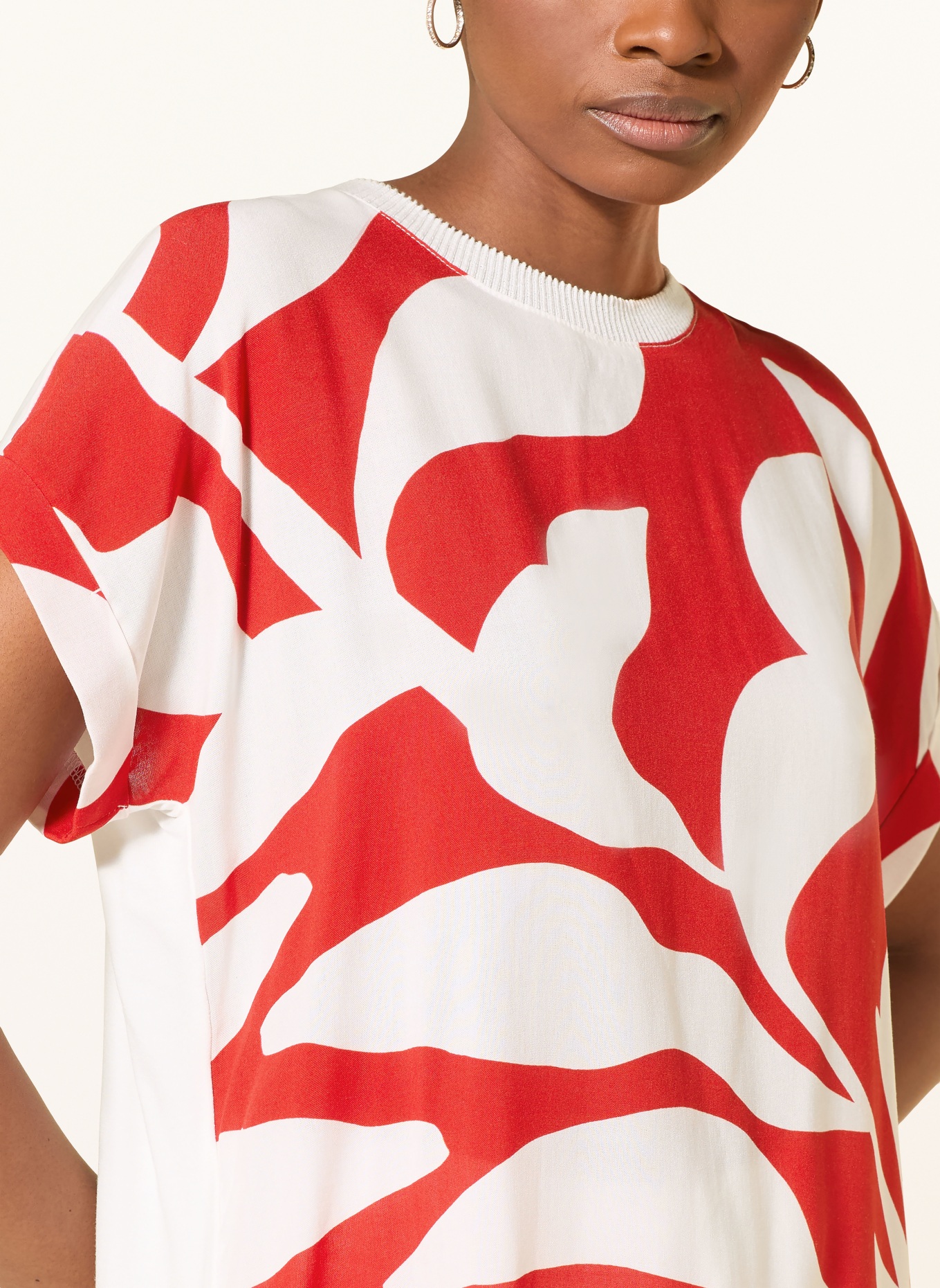 MORE & MORE Blusenshirt: ROT / CREME