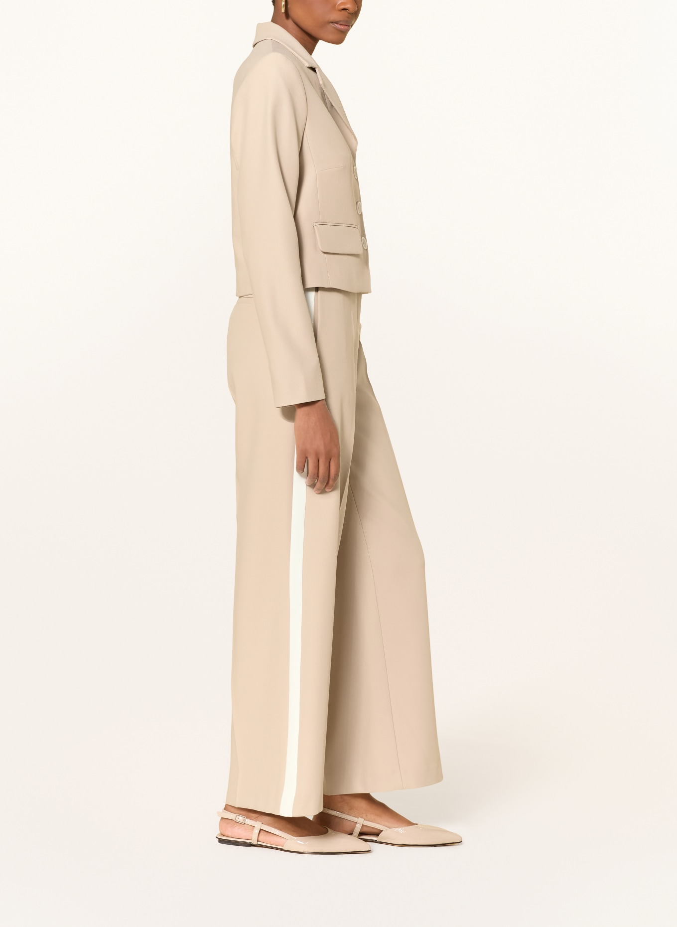 MORE & MORE kalhoty Marlene: BÉŽOVÁ / BÍLÁ