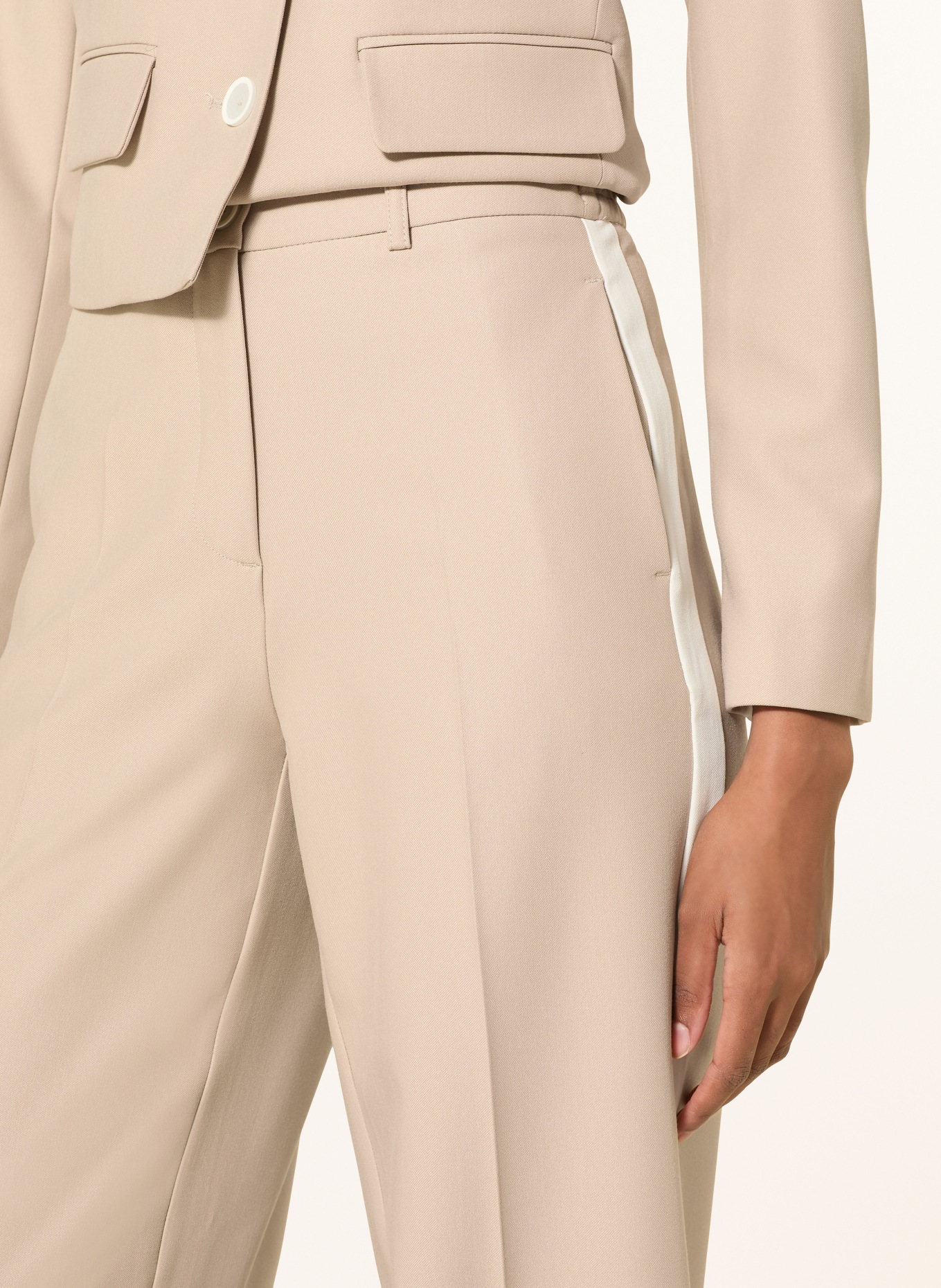 MORE & MORE kalhoty Marlene: BÉŽOVÁ / BÍLÁ