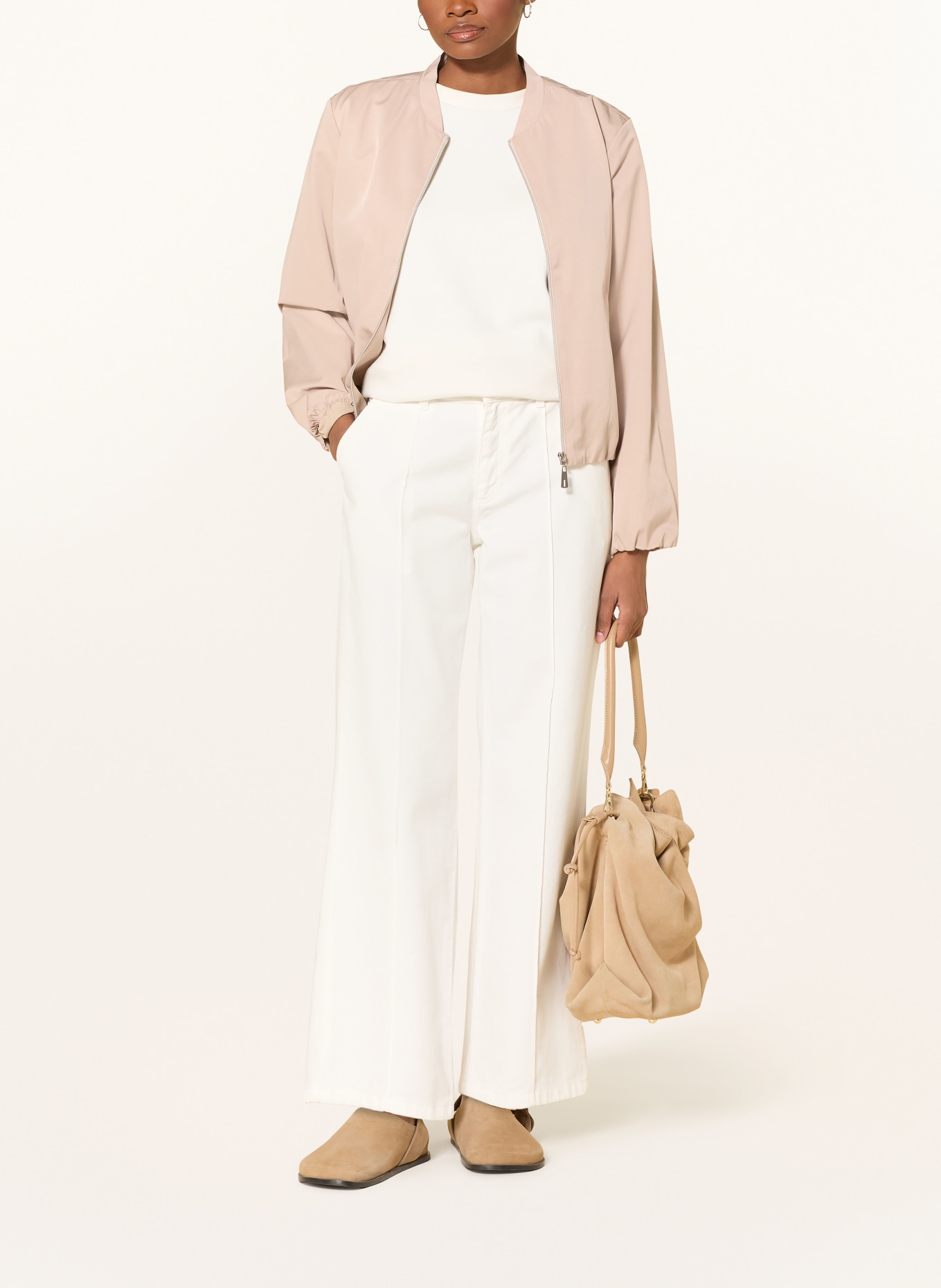 MORE & MORE Wide Leg Jeans: 0041 OFF WHITE