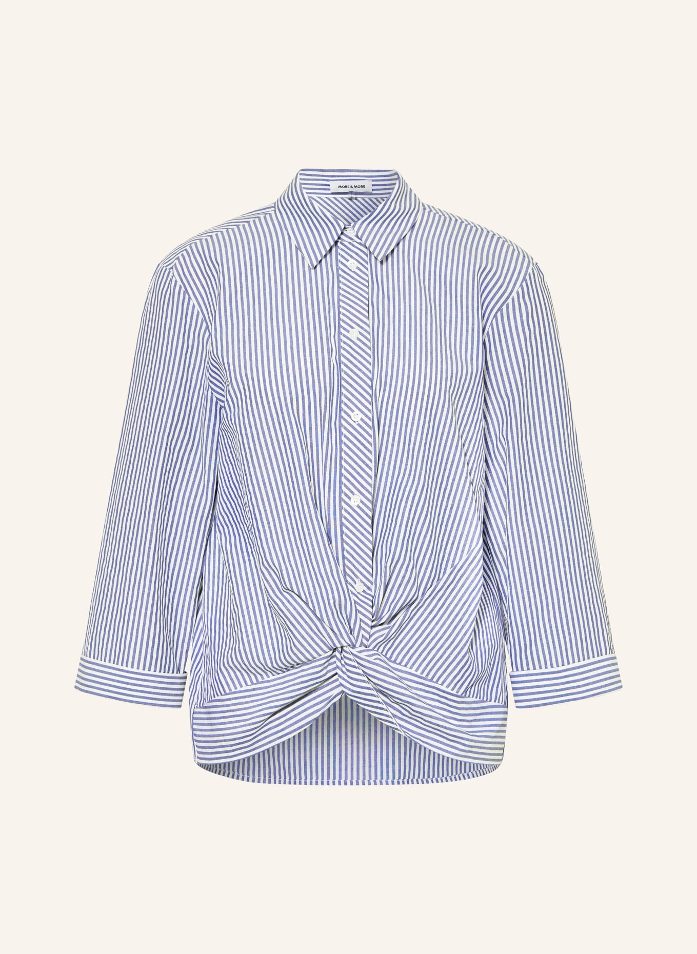 MORE & MORE Košile s 3/4 rukávem: TMAVĚ MODRÁ / BÍLÁ