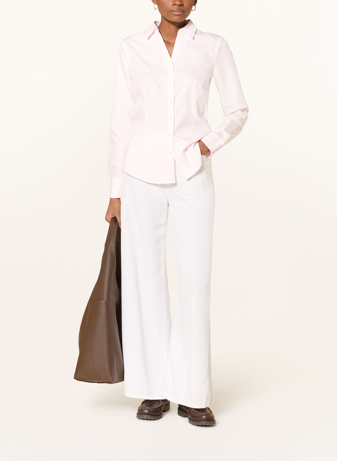 MORE & MORE Hemdbluse: HELLROSA / WEISS