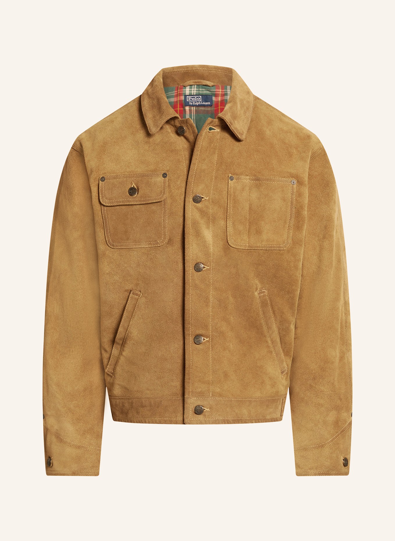 POLO RALPH LAUREN leather jacket: CAMEL