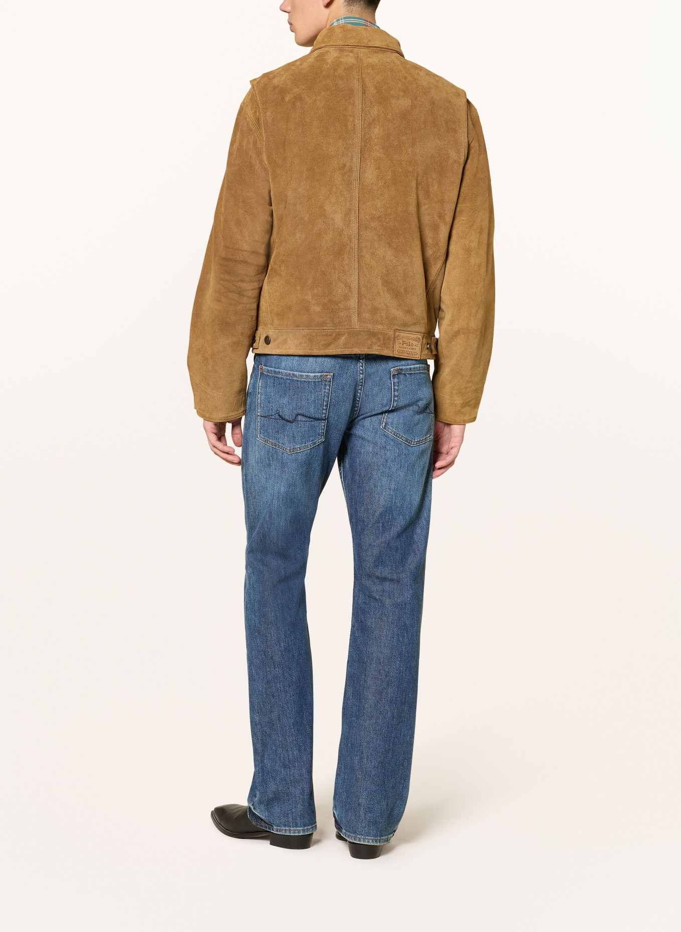 POLO RALPH LAUREN leather jacket: CAMEL