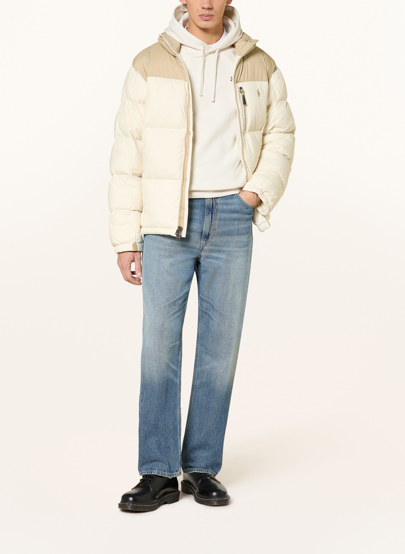 POLO RALPH LAUREN down jacket: ECRU / BEIGE