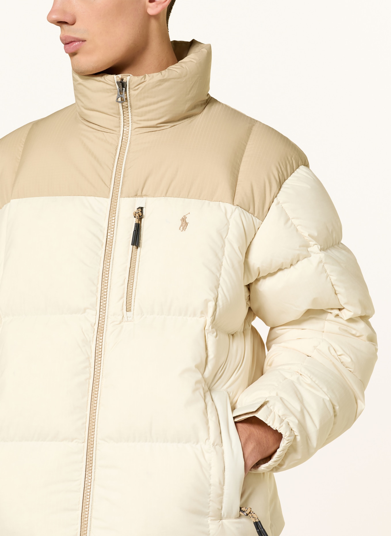 POLO RALPH LAUREN down jacket: ECRU / BEIGE