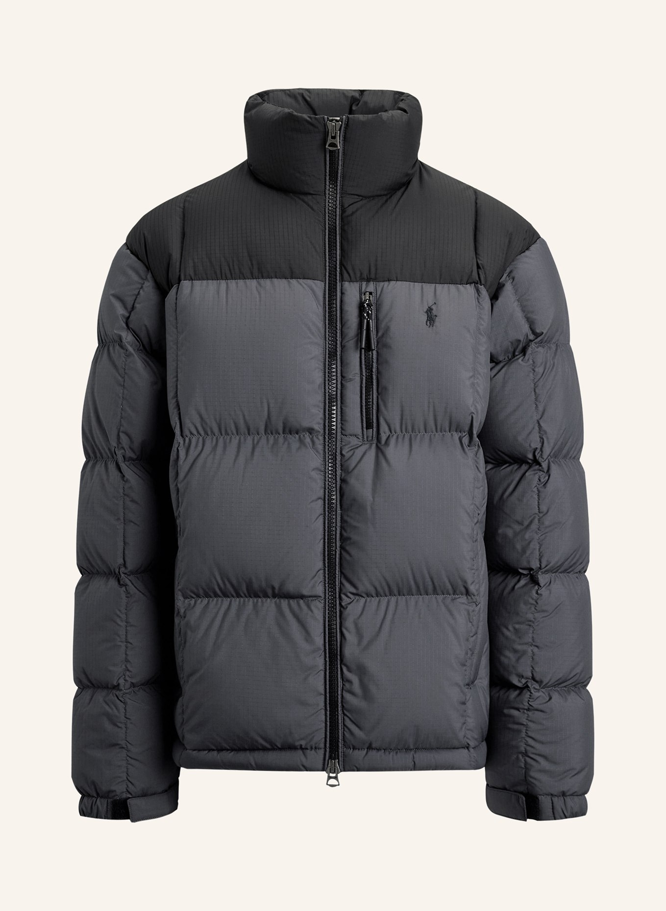 POLO RALPH LAUREN down jacket: DARK GRAY / BLACK