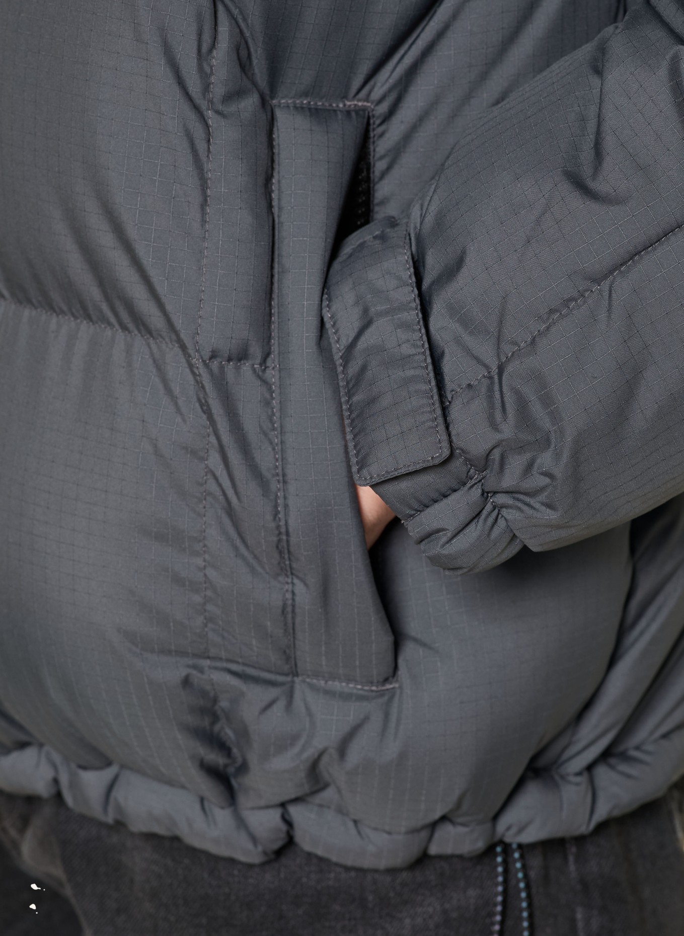 POLO RALPH LAUREN down jacket: DARK GRAY / BLACK