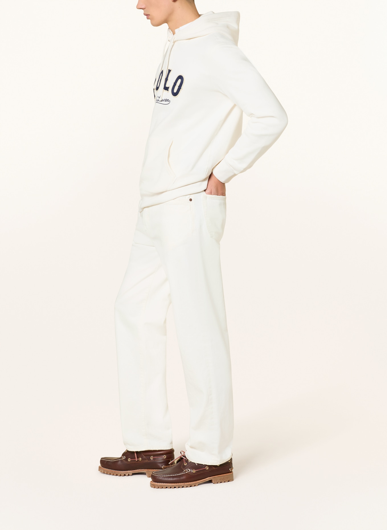 POLO RALPH LAUREN Hoodie: WEISS / DUNKELBLAU