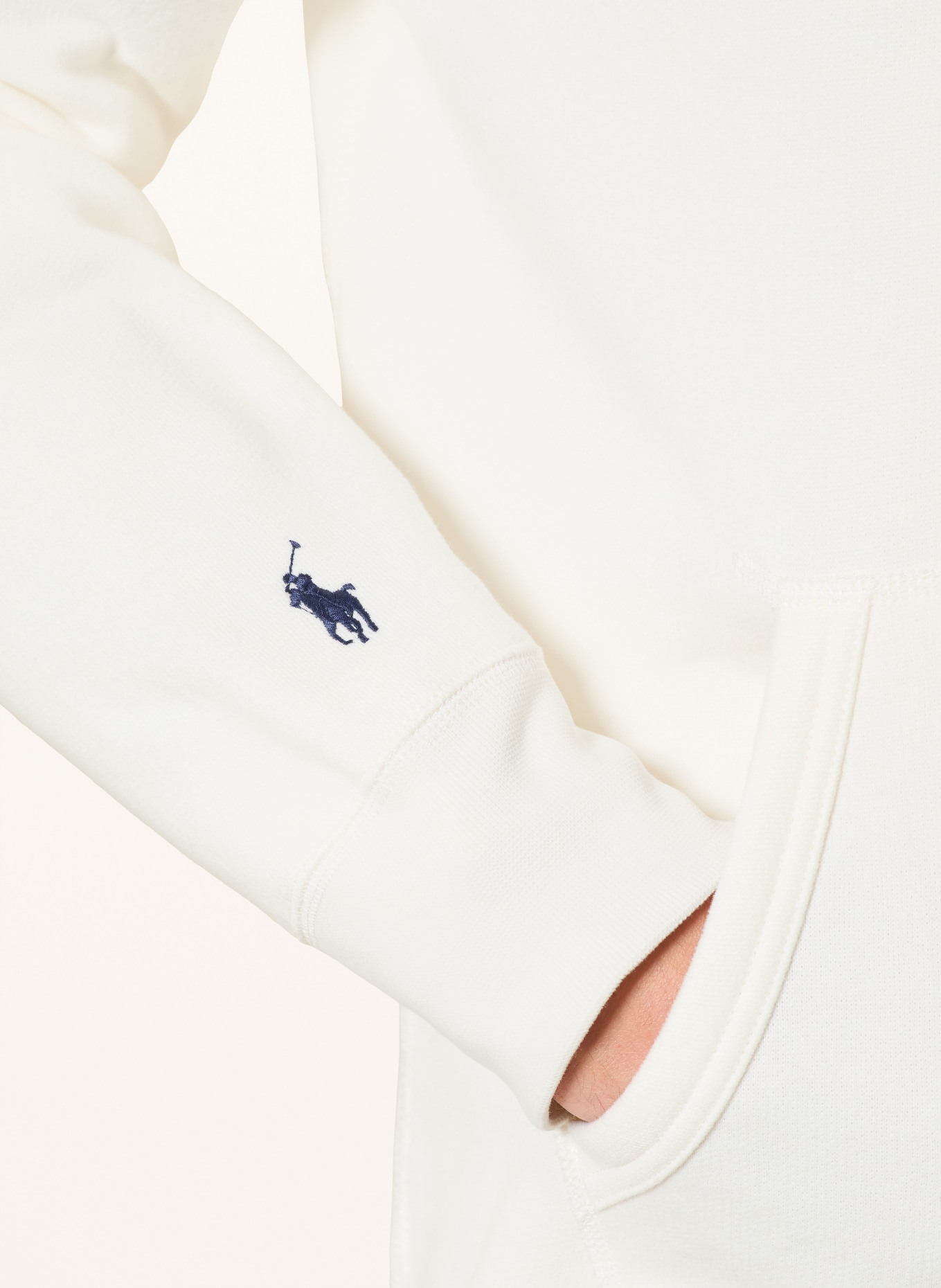 POLO RALPH LAUREN Hoodie: WEISS / DUNKELBLAU