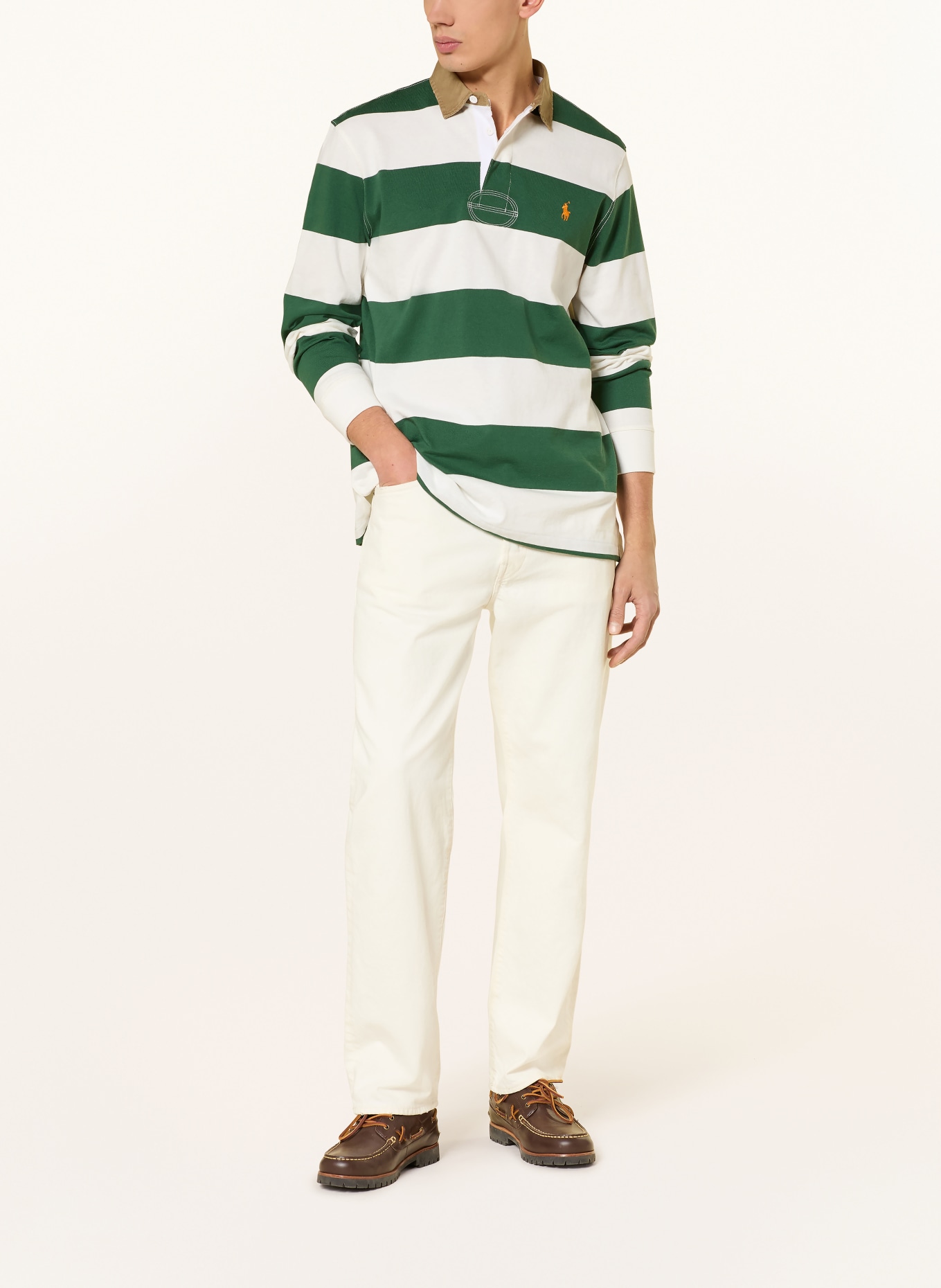 POLO RALPH LAUREN Rugbyshirt: ECRU / GRÜN