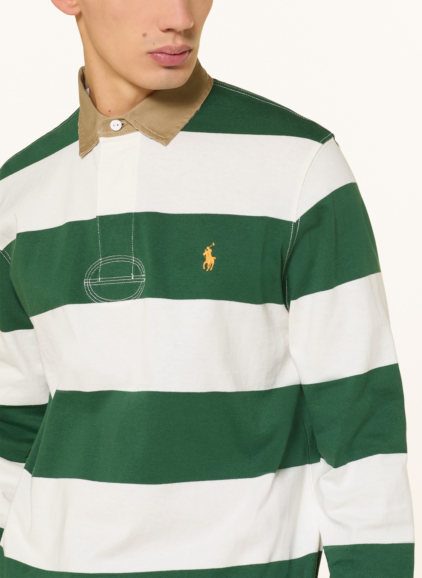 POLO RALPH LAUREN Rugbyshirt: ECRU / GRÜN