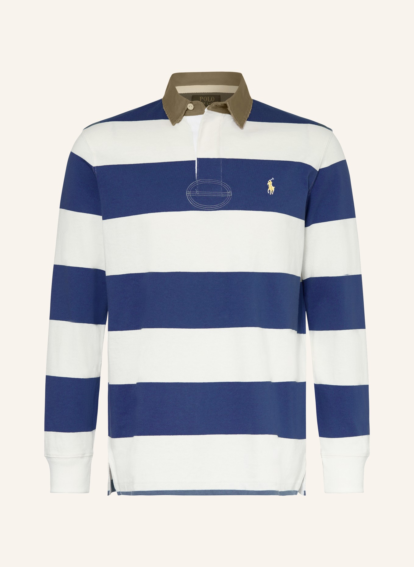 POLO RALPH LAUREN rugby shirt: ECRU / BLUE