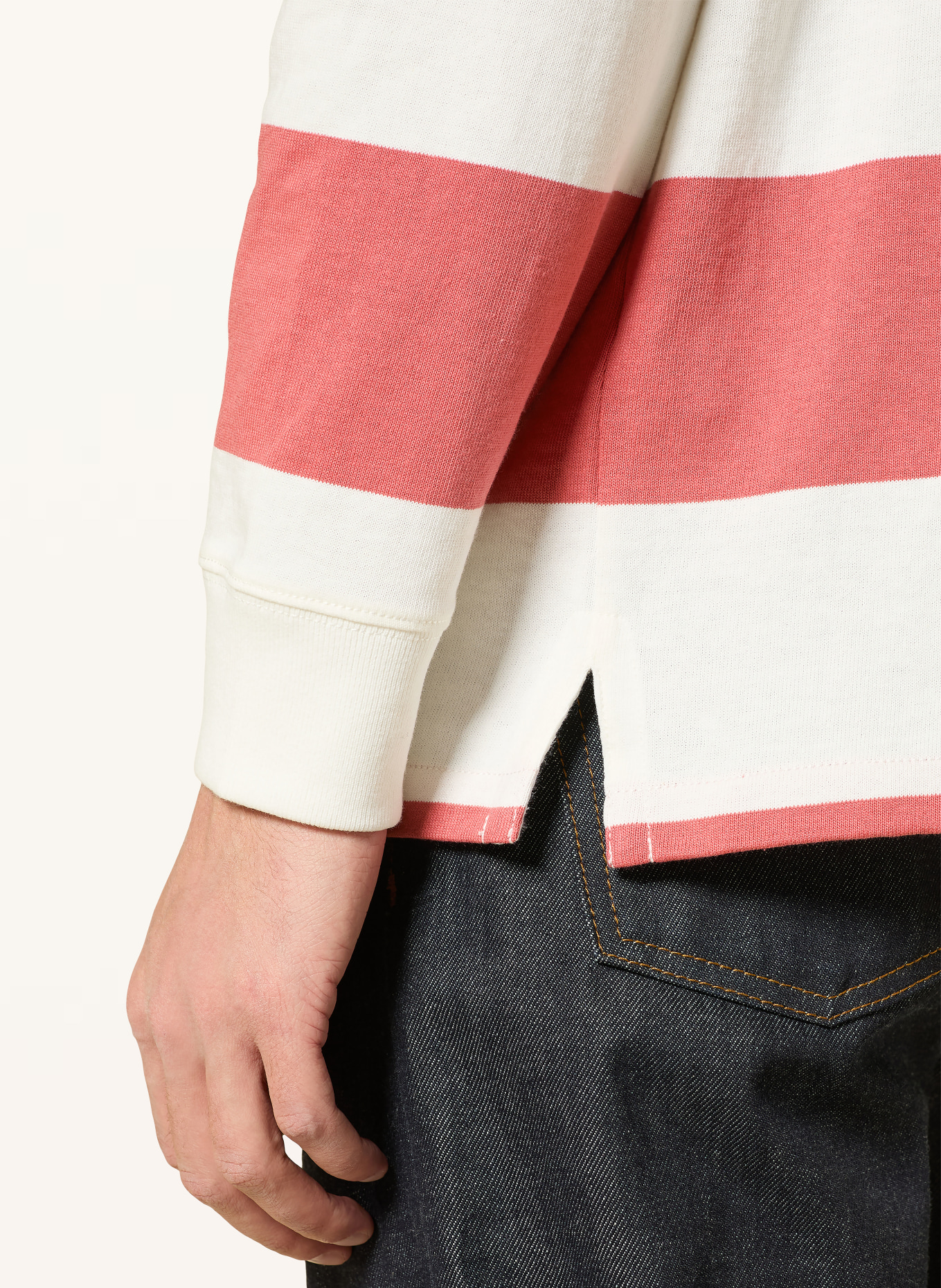 POLO RALPH LAUREN Rugbyshirt: ECRU / ROT