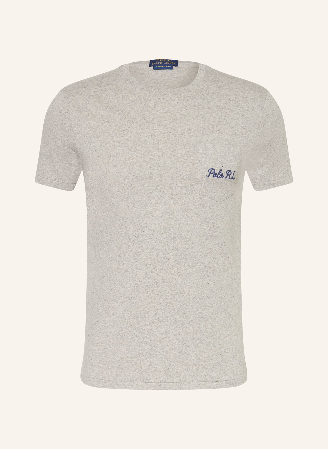 POLO RALPH LAUREN T-Shirt: GRAU / BEIGE / DUNKELGELB