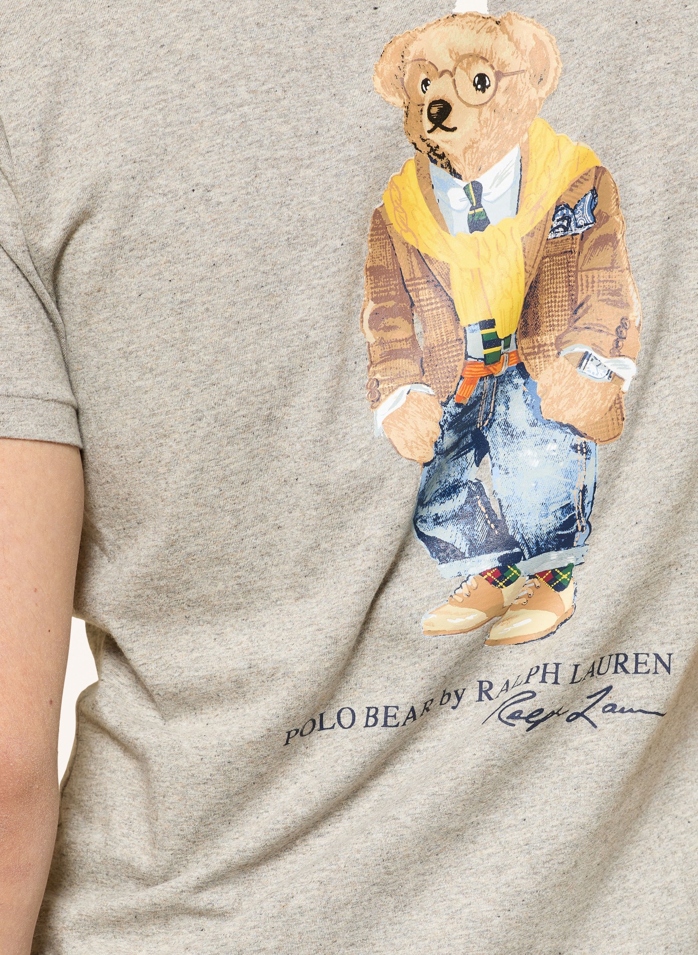 POLO RALPH LAUREN T-Shirt: GRAU / BEIGE / DUNKELGELB