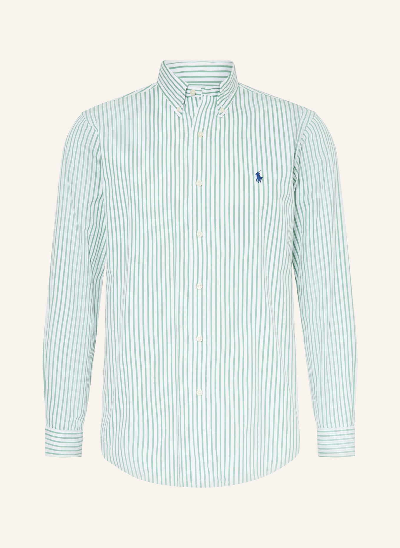 POLO RALPH LAUREN Chemise Custom Fit: BLANC / VERT