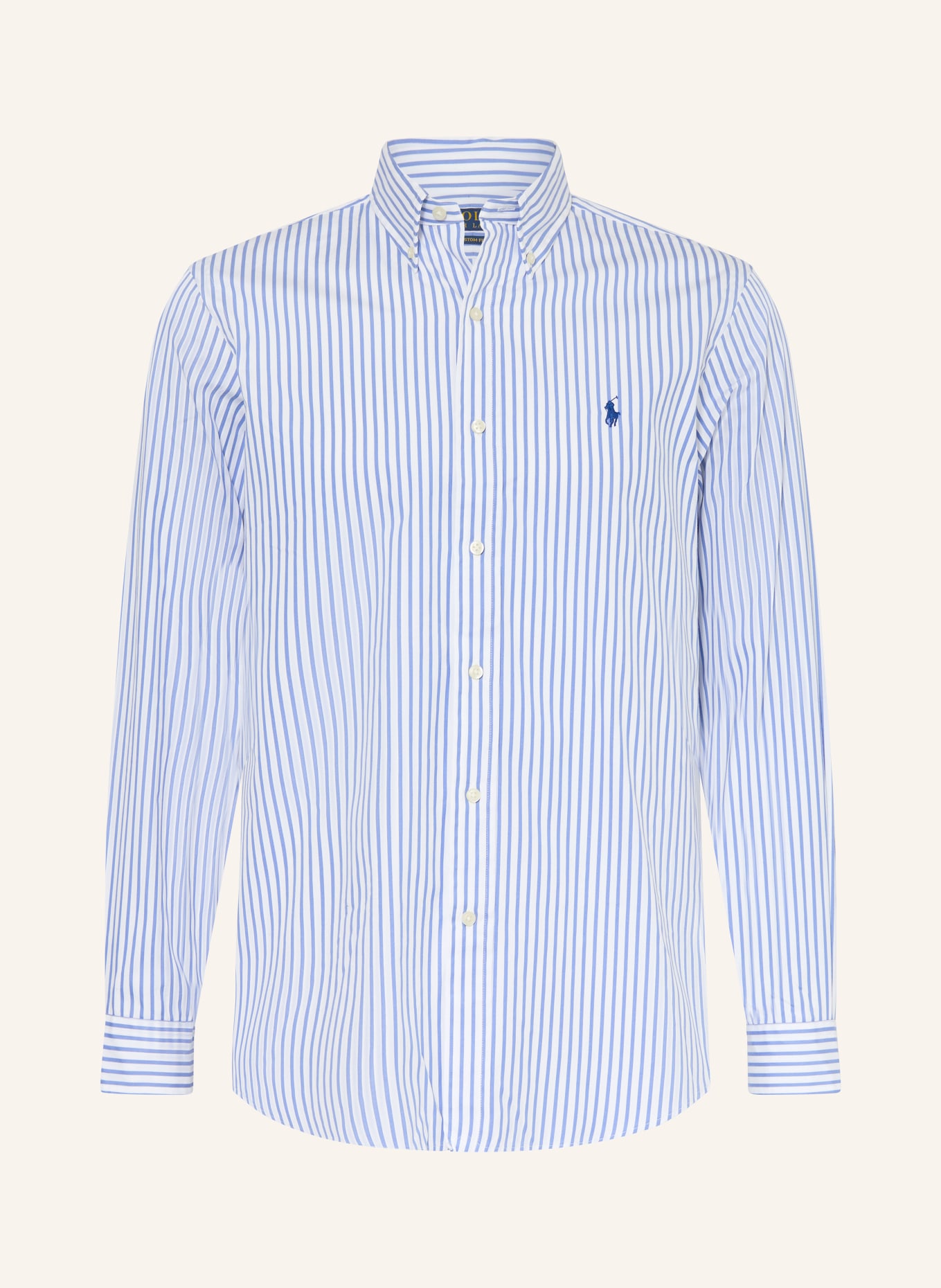 POLO RALPH LAUREN Chemise Custom Fit: BLANC / BLEU