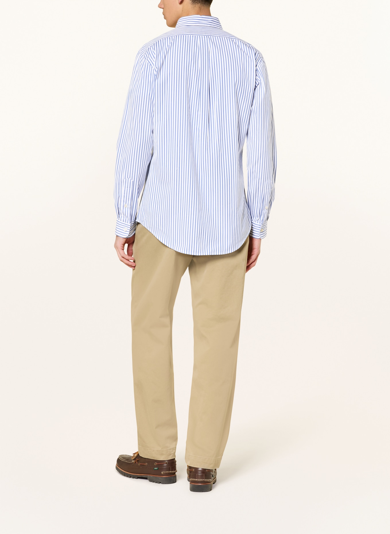 POLO RALPH LAUREN Chemise Custom Fit: BLANC / BLEU