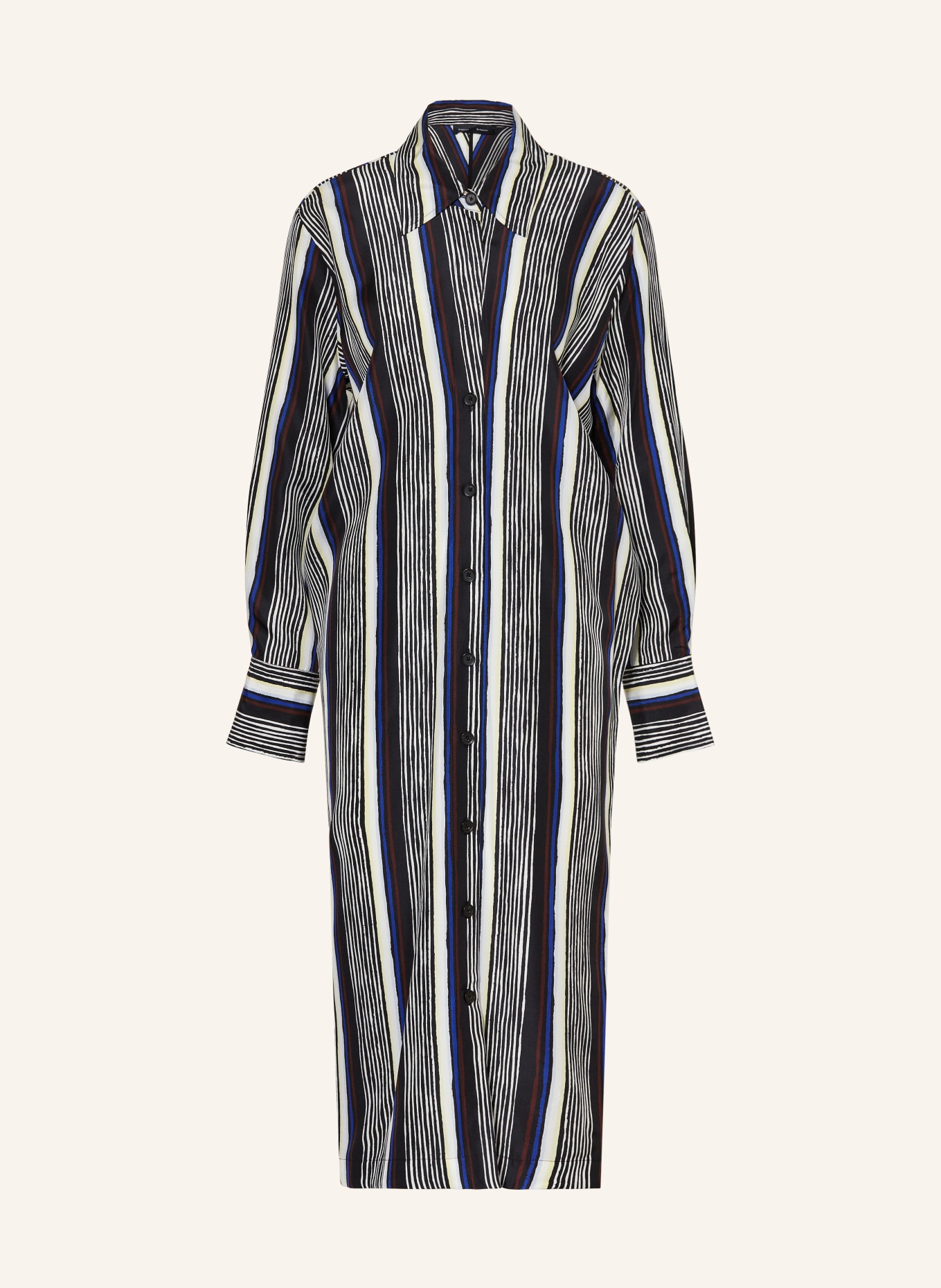 Proenza Schouler Hemdblusenkleid AMIRA aus Seide: SCHWARZ / BLAU / WEISS