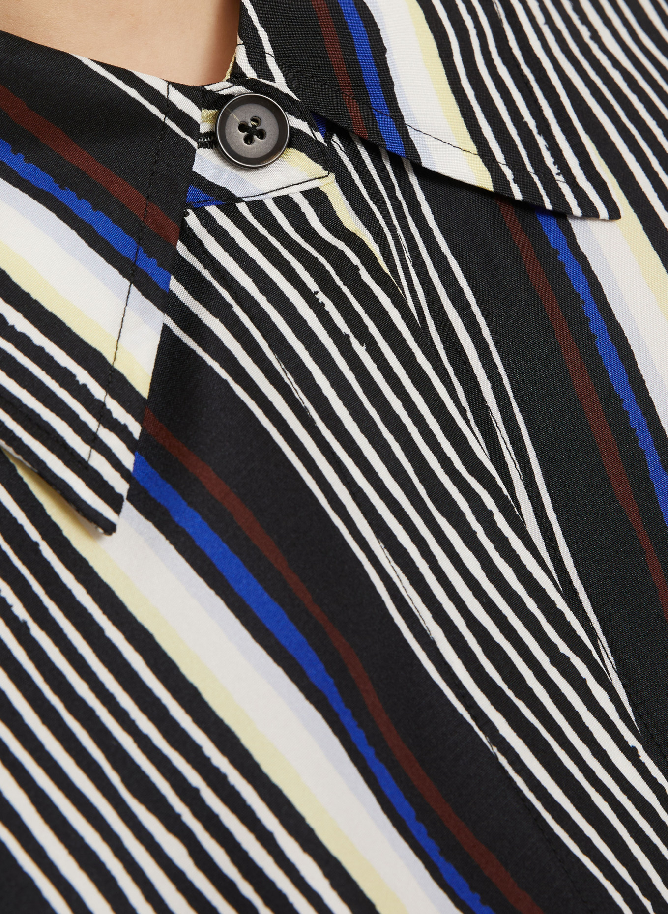 Proenza Schouler Hemdblusenkleid AMIRA aus Seide: SCHWARZ / BLAU / WEISS