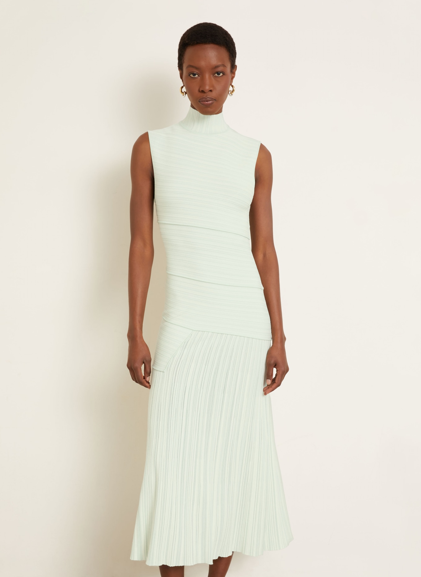 Proenza Schouler FEDERICA jersey dress: MINT / WHITE