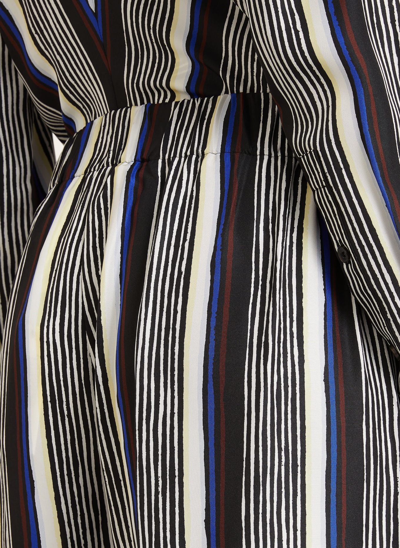 Proenza Schouler AMIRA silk wide-leg pants: BLACK / BLUE / WHITE