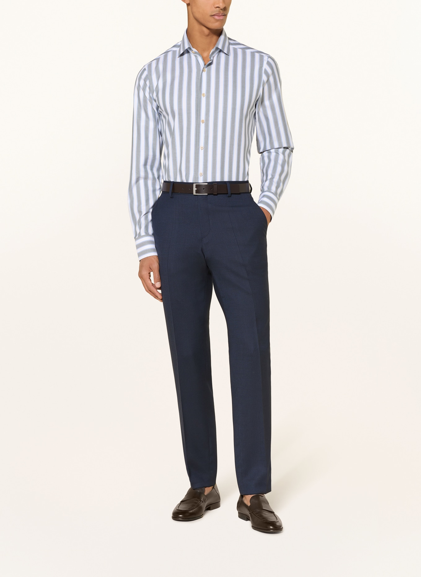 OLYMP SIGNATURE Hemd Signature tailored fit: WEISS / DUNKELGRÜN / HELLBLAU