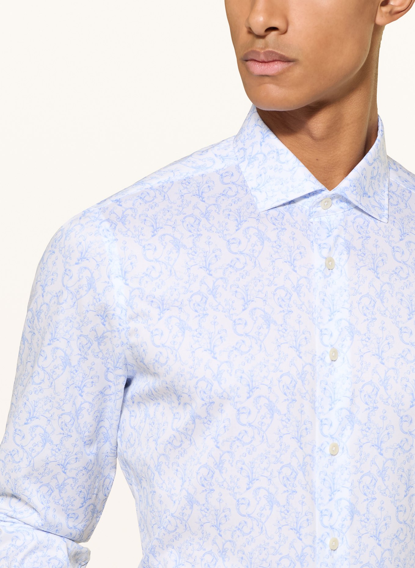 OLYMP SIGNATURE Hemd tailored fit: BLAU / WEISS