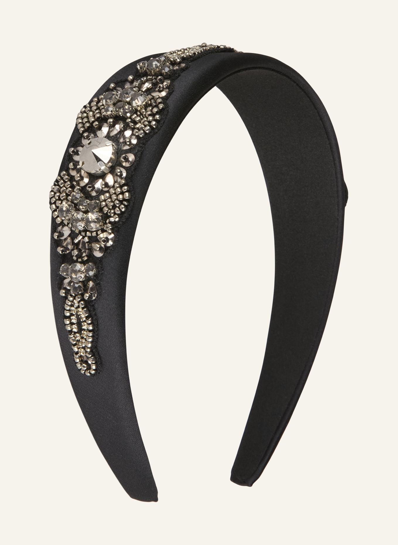 ETRO Haarreif aus Satin mit Schmucksteinen: SCHWARZ