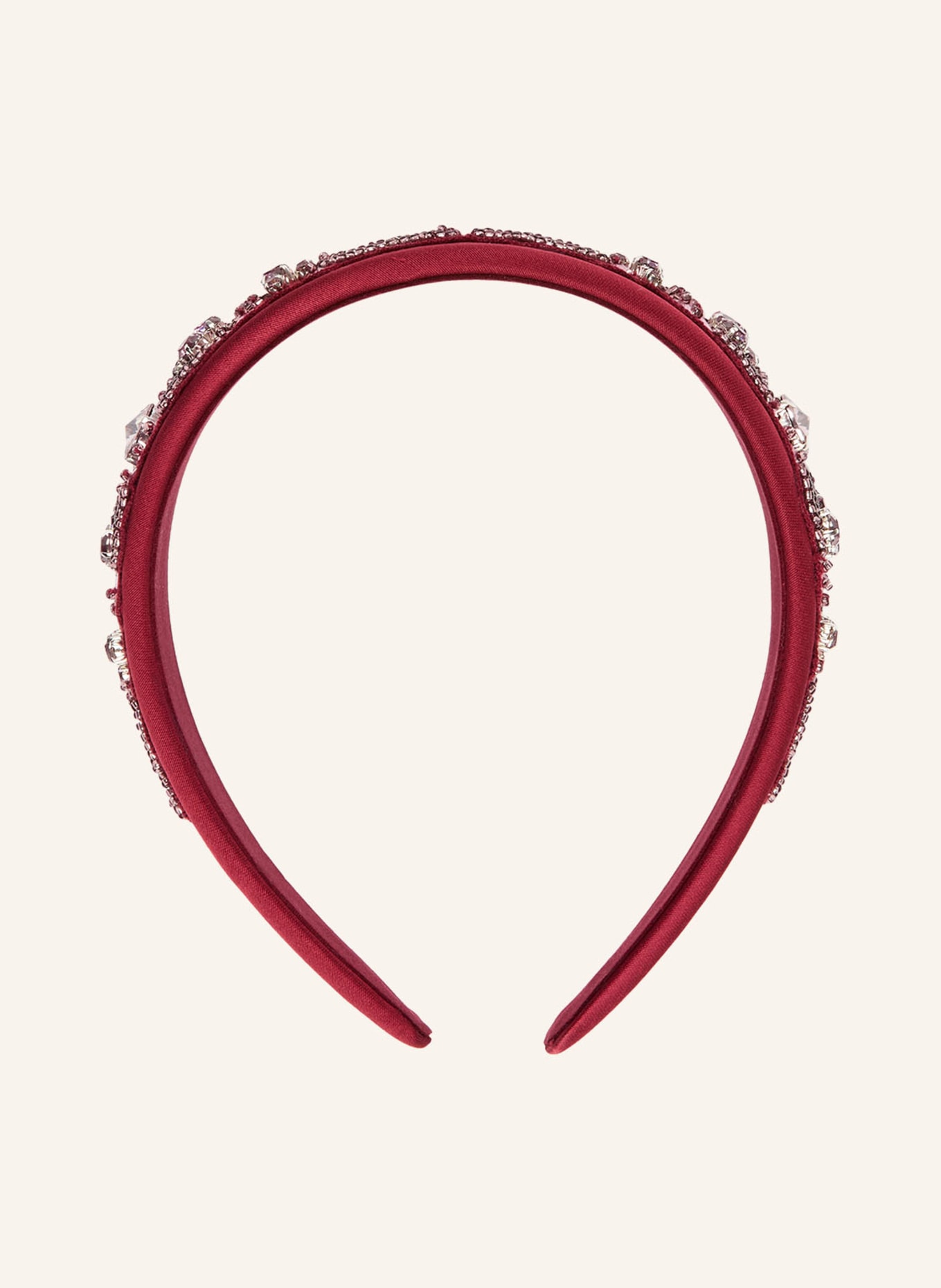 ETRO Haarreif aus Satin mit Schmucksteinen: DUNKELROT