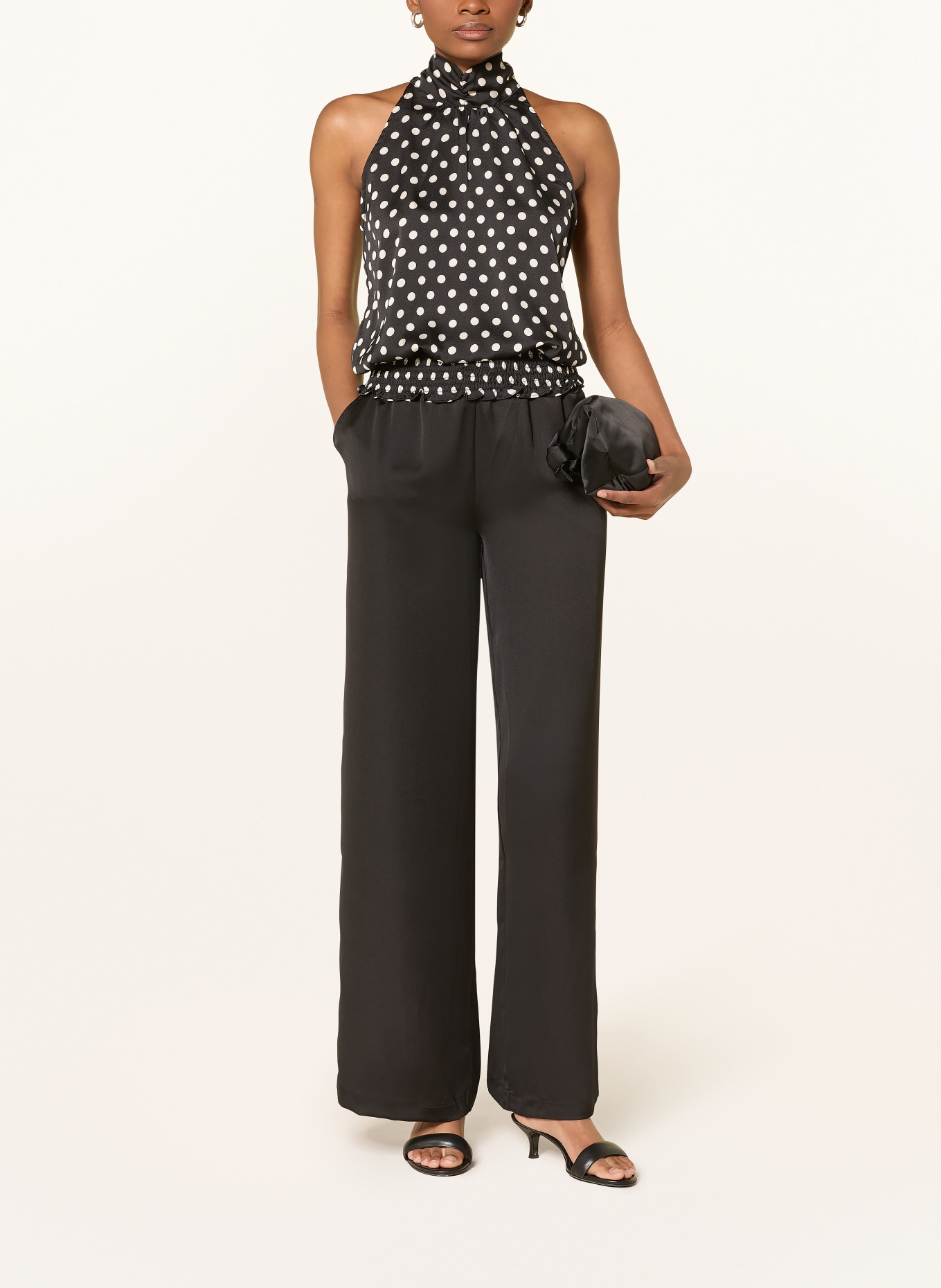 NEO NOIR Top JOS z falbanami: CZARNY / BIAŁY